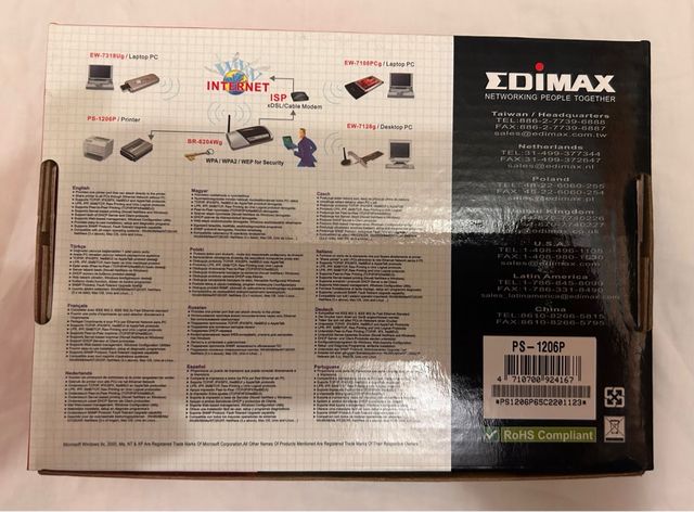 Server di stampa Edimax Fast Ethernet