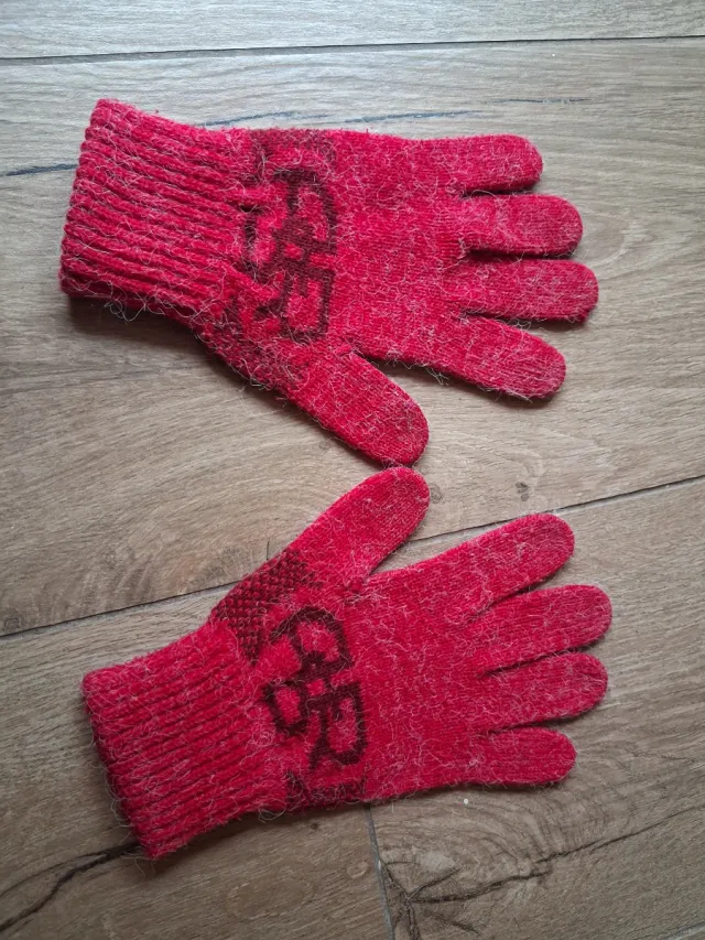 Guanti lana AS Roma rossi