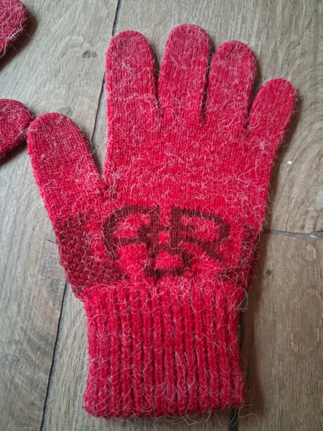 Guanti lana AS Roma rossi