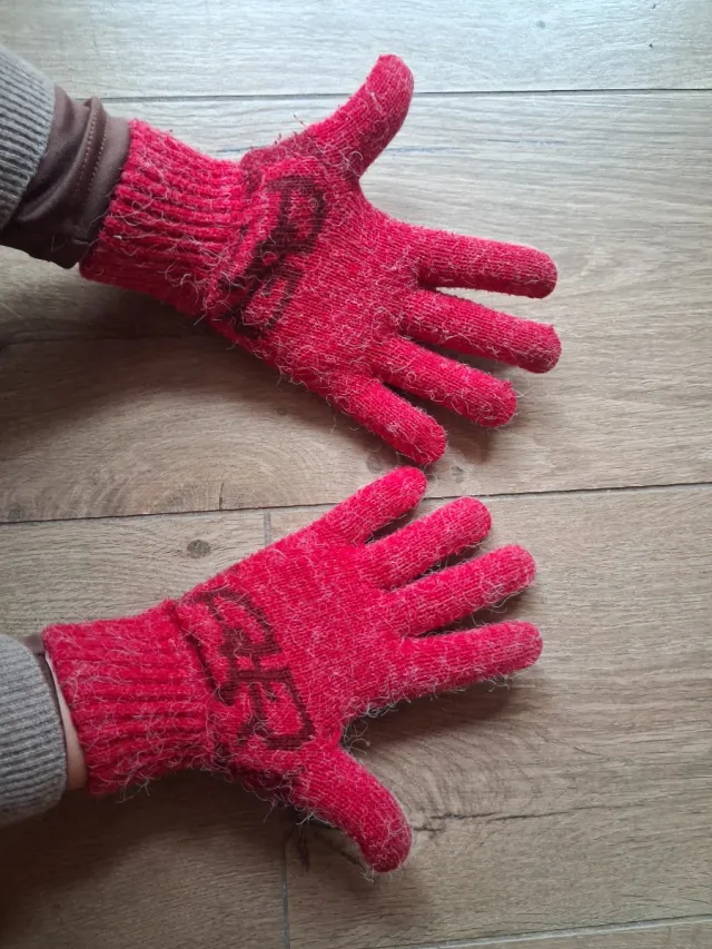 Guanti lana AS Roma rossi