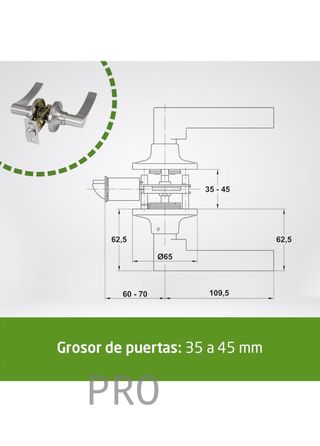 Manilla de paso con picaporte Amig