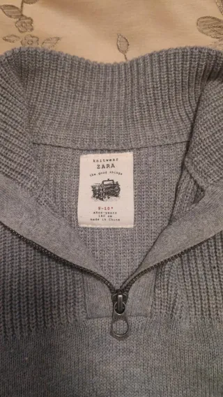 Jersey Zara niño Talla 9-10 gris