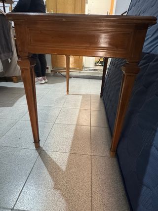 Mesa escritorio vintage madera y cuero