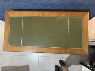 Mesa escritorio vintage madera y cuero