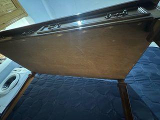 Mesa escritorio vintage madera y cuero