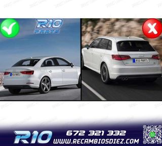 DIFUSOR AUDI A3 8V 12-16 LOOK RS + COLAS ESCAPE