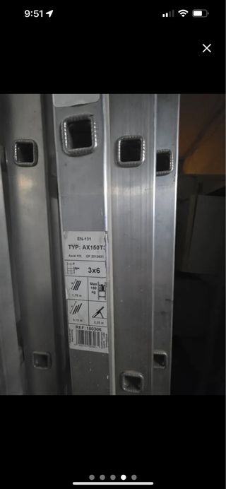 Escalera telescópica 6 peldaños x 3