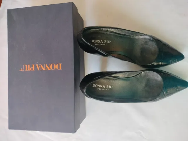 Zapatos Salones Charol Piel Donna Piu Negros