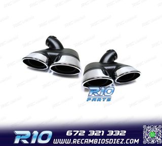 COLAS DE ESCAPE DOBLES OVALADAS MERCEDES W211 02-09 LOOK AMG