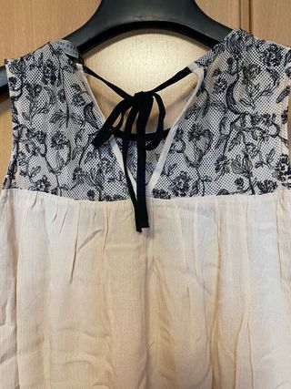 Blusa Zara Beige Encaje