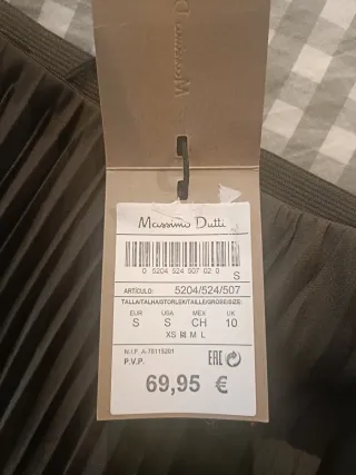 Falda Massimo Dutti tablas verde oliva