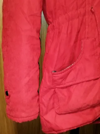 Parka roja mujer talla S Forro Pelo interior