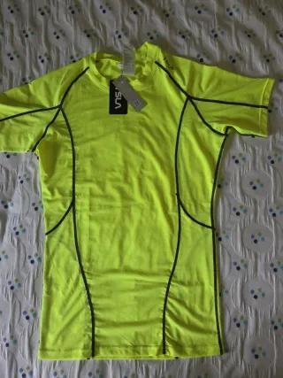 Camiseta Hombre TSLA Talla S Neón. Fluor