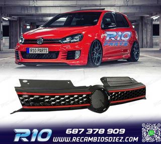 PARRILLA VOLKSWAGEN VW GOLF 6 08-12 LOOK GTI NEGRO MOLDURA R