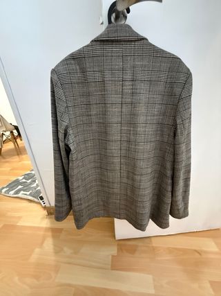 Blazer H&M oversize cuadros gris Talla S