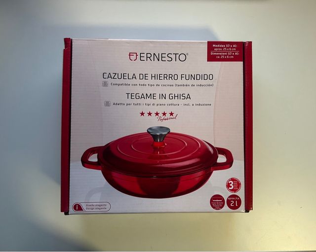 Cazuela Hierro Fundido Ernesto Roja 2L
