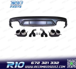 DIFUSOR AUDI Q5 S LINE 18-20 LOOK SQ5 + COLAS ESCAPE CROMO