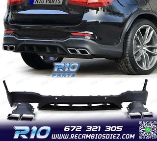 DIFUSOR MERCEDES GLC X253 15-18 LOOK AMG GLC63 PDC + COLAS E