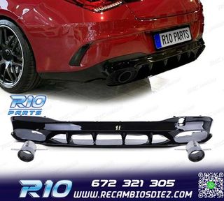 DIFUSOR MERCEDES CLA C118 19- AMG NEGRO BRILLO + COLAS ESCAP