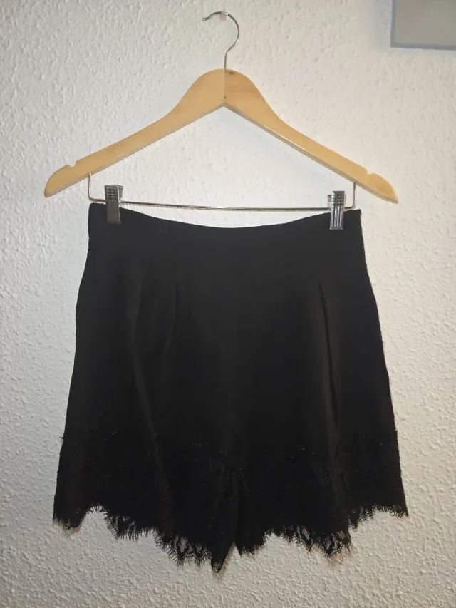 Falda vaquera negra botones talla S 34