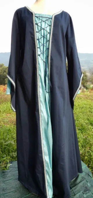 Vestido Medieval Azul y Turquesa