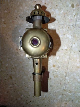 Farol antiguo de carruajes latón dorado