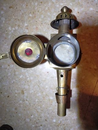 Farol antiguo de carruajes latón dorado