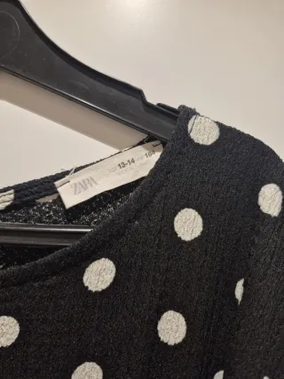 Mono Zara lunares negro y blanco