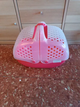 Transportín para cobayas rosa