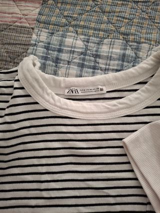 Lote 2 Camisetas Zara Talla M y L Rayas y Lisa