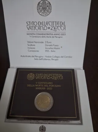 Moneda 2€ Vaticano 2023 Conmemorativa Perugino