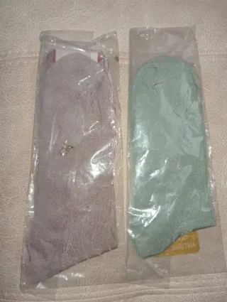 Calcetines Punt Fi Hombre marrón y Verde, claros.