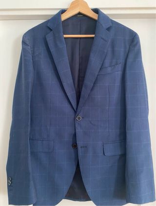 Traje Massimo Dutti Azul Cuadros