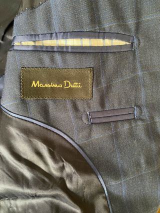 Traje Massimo Dutti Azul Cuadros