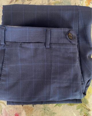 Traje Massimo Dutti Azul Cuadros