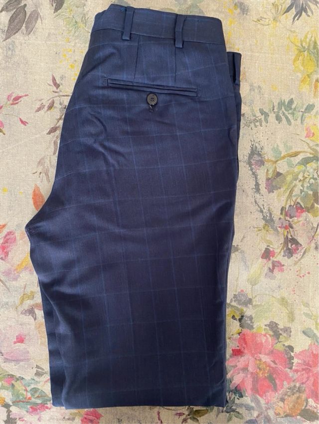 Traje Massimo Dutti Azul Cuadros