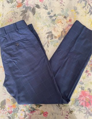 Traje Massimo Dutti Azul Cuadros