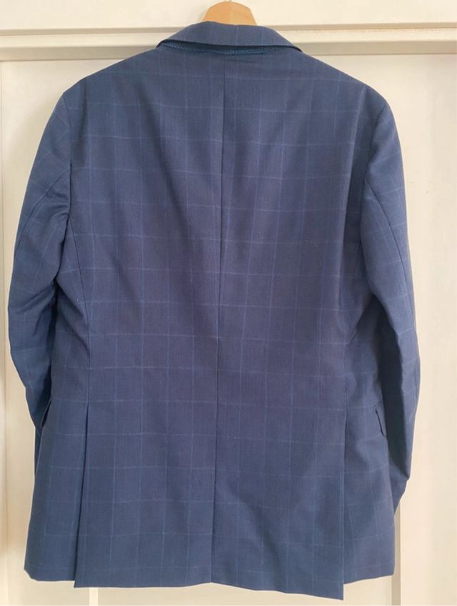 Traje Massimo Dutti Azul Cuadros