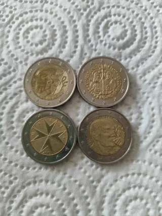Lote 4 monedas 2€