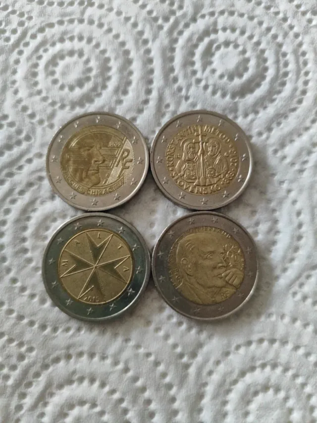 Lote 4 monedas 2€