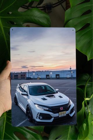 Honda Civic Type-R bianca – Targa decorativa 30x20
