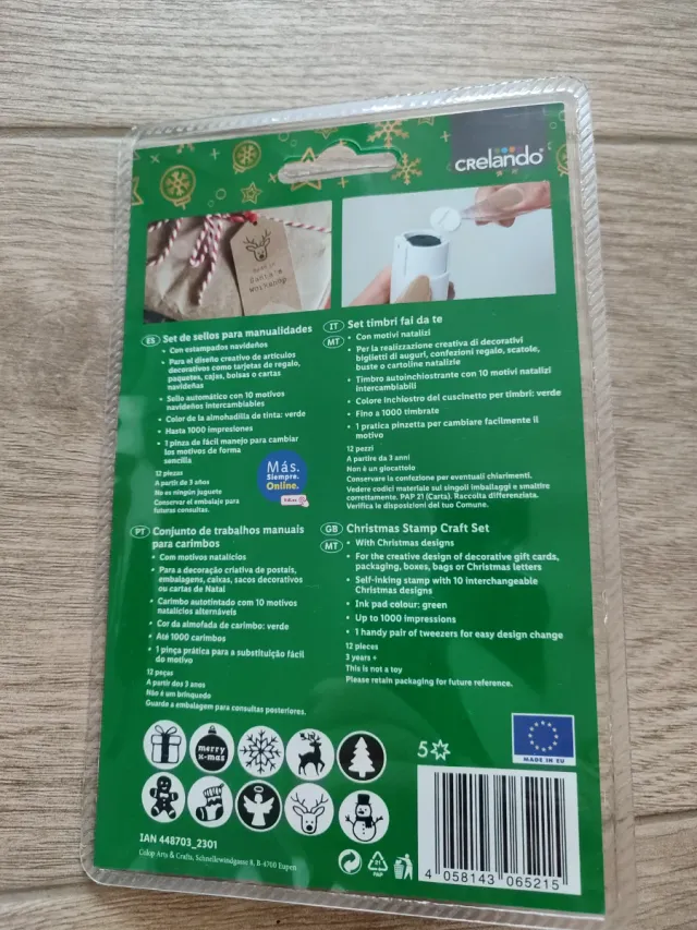 Set de sellos navideños Crelanndo 12 piez con cuño