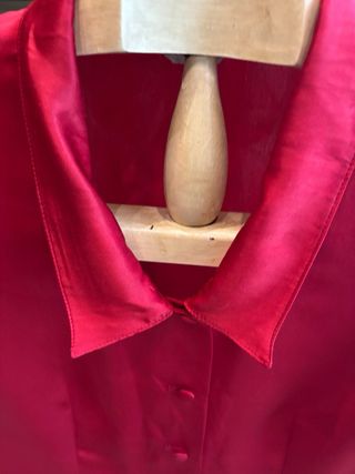 Blusa Zara Raso Roja Mujer