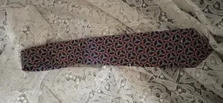 Cravatta 100% Seta Fantasia Blu/Rosa