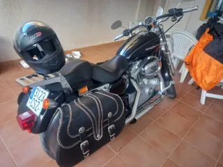 Harley Davidson Negra con Alforjas