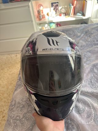 Casco integral moto floral