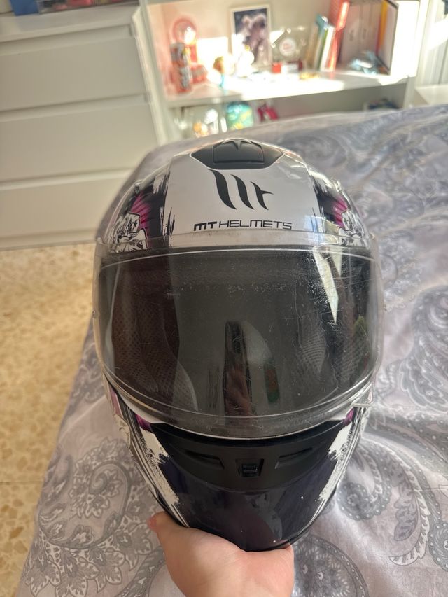 Casco integral moto floral