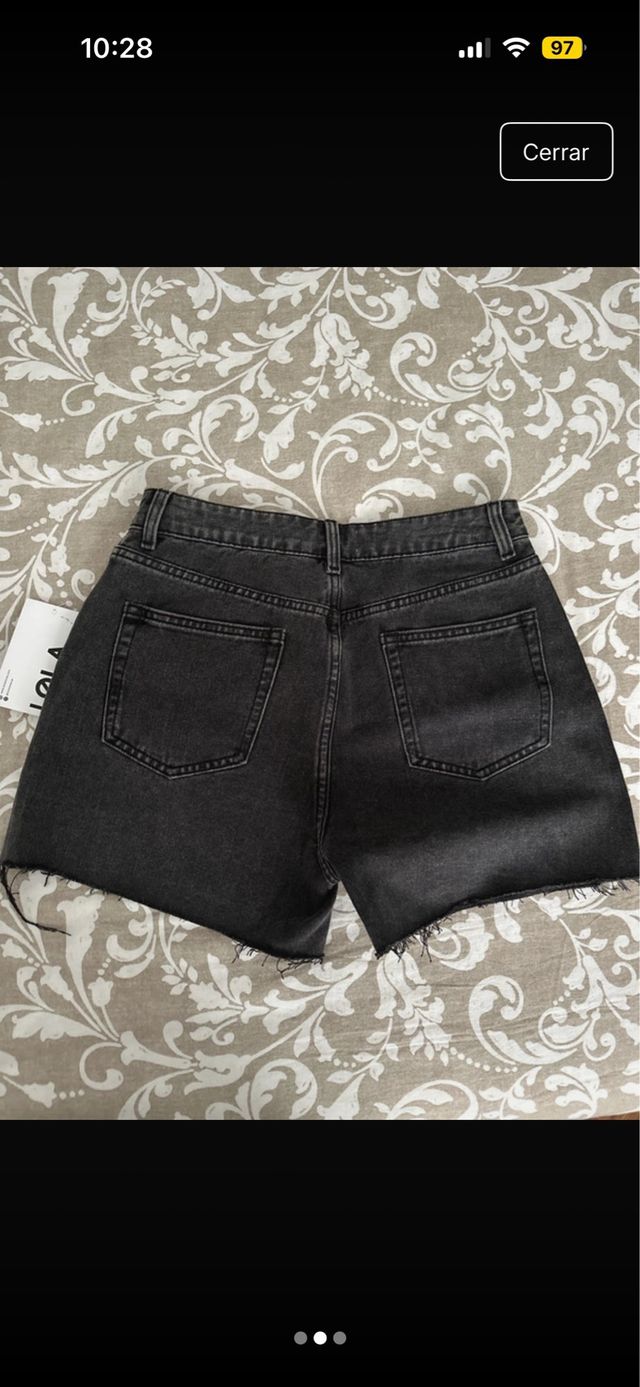 Shorts vaqueros negros con brillos