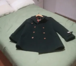 Abrigo vintage lana 100% verde