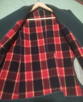 Abrigo vintage lana 100% verde